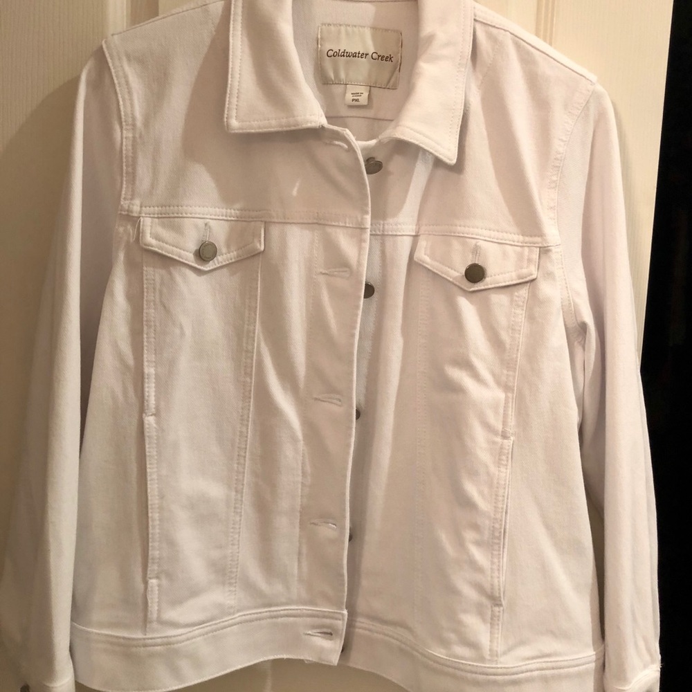 Coldwater Creek PXL White Denim Jacket